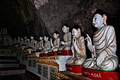 Inle Lake Myanmar. Pindaya, the famous Shwe Oo Min pagoda, a natural cave filled with thousands of gilded Buddha statues.